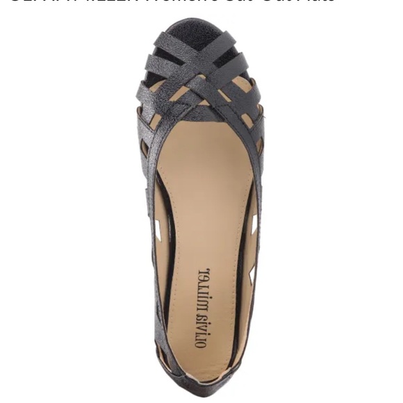 OLIVIA MILLER Women's Cut-Out Flats Rubber sole Sz:10 black - Picture 3 of 6